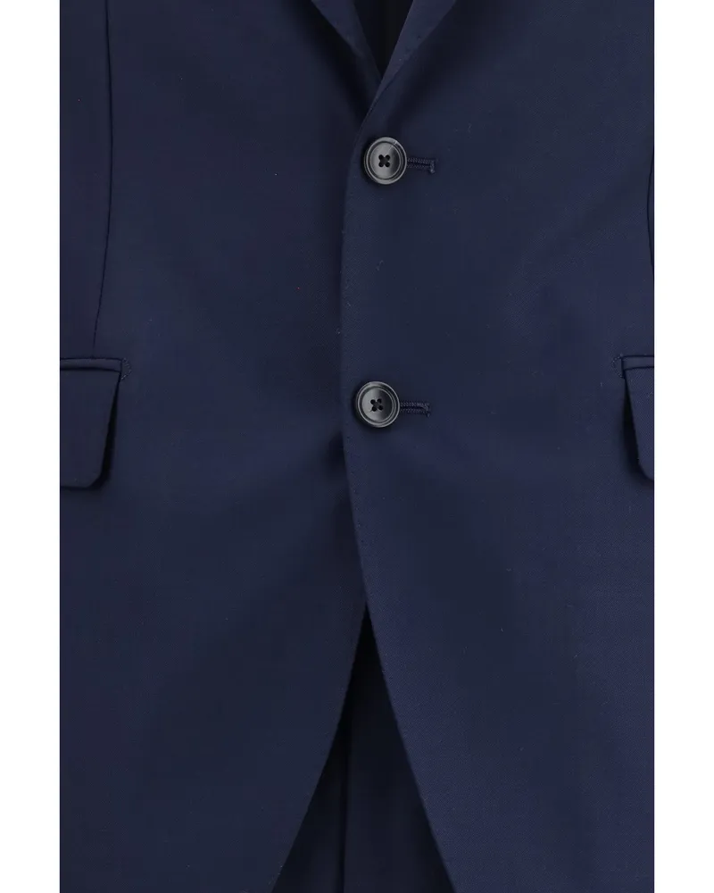 Tagliatore Single-Breasted Virgin Wool Pant Suit — Navy Navy