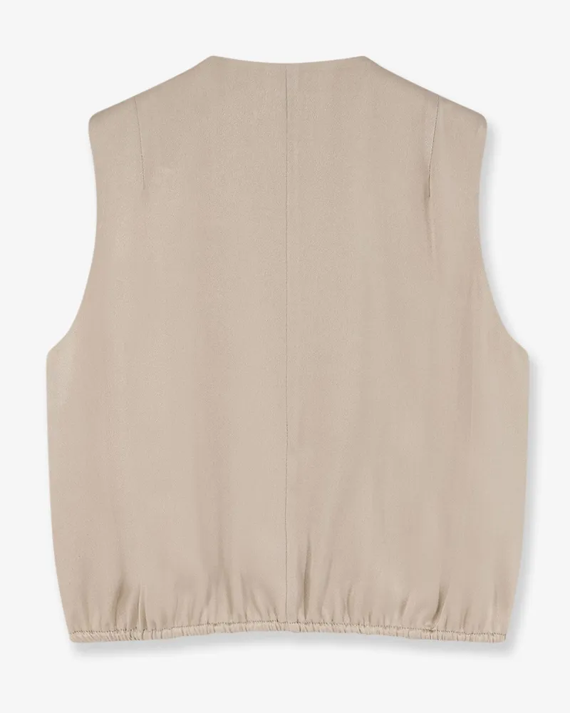 ALYSI Women's Top Satin Beige Acetate T-Shirts & Jerseys Beige