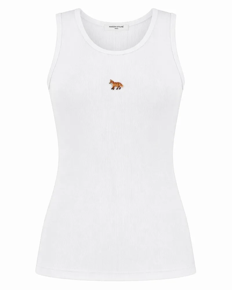 Kitsuné Baby Fox-Embroidered Organic Cotton Tank Top — White White