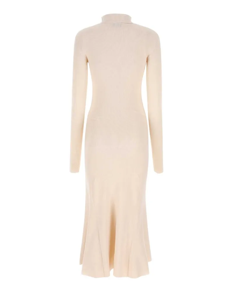 Balenciaga Women's Sand Silk Blend Dress 9501 T Domesticated Calf Le Abiti Beige