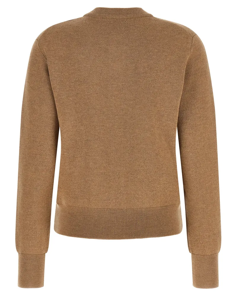 AMI Paris Women's Beige Wool Cardigan Clothing Beige
