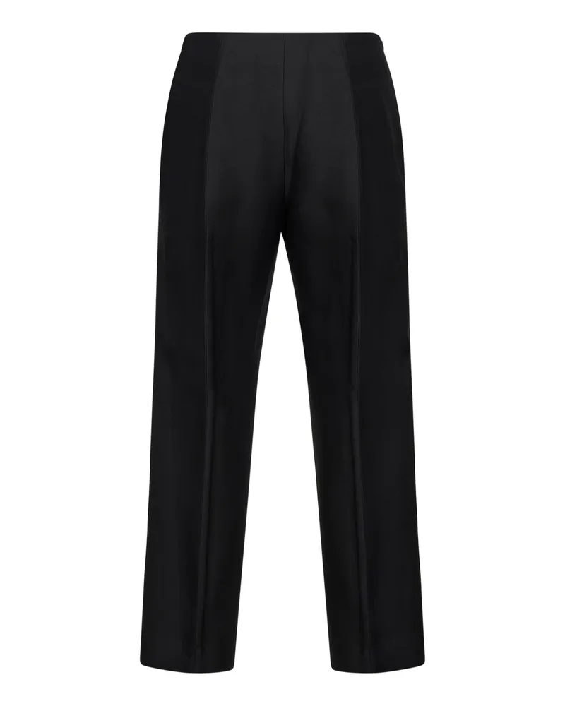 Totême Women's Slim Evening Trousers Black Wool-Silk Black