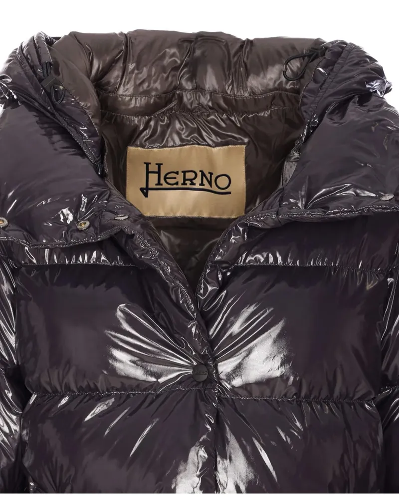 Herno Women's Press-Stud Fastening Hooded Coat Aw25 W Black
