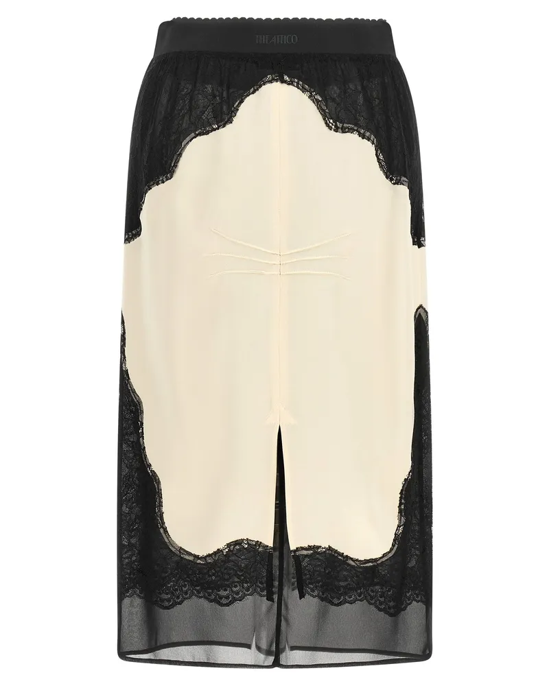 ATTICO Lace Insert Skirt — Ivory Ivory