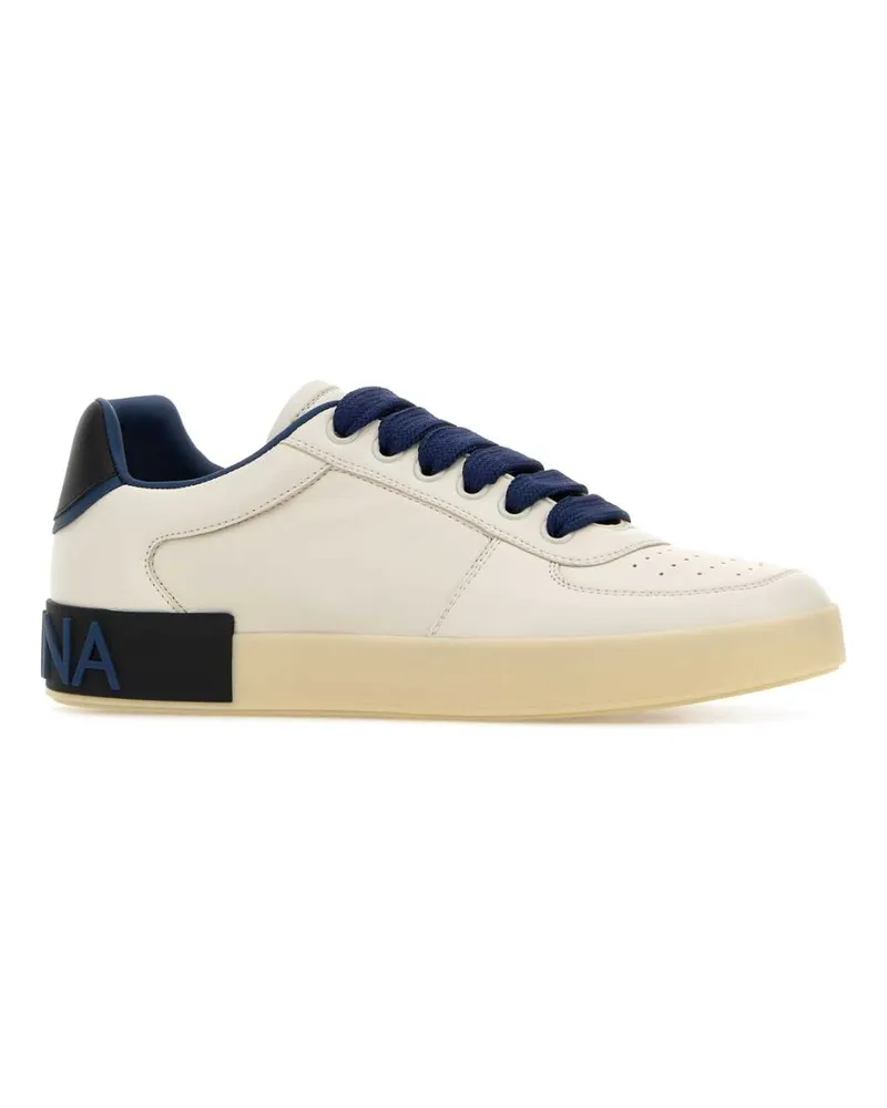 Dolce & Gabbana Cs2392a0218 8f190 Biancodenim Agnello Vitello Sneaker White