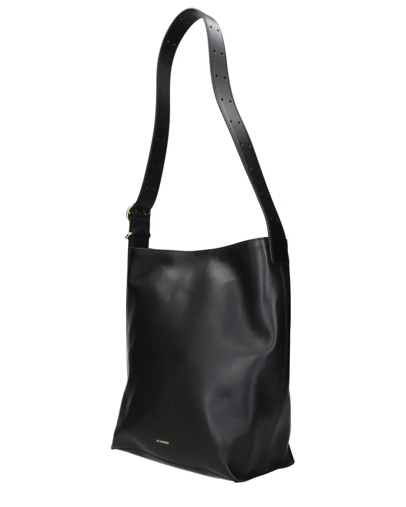 Jil Sander Women's Black Leather Crossbody Bag Black