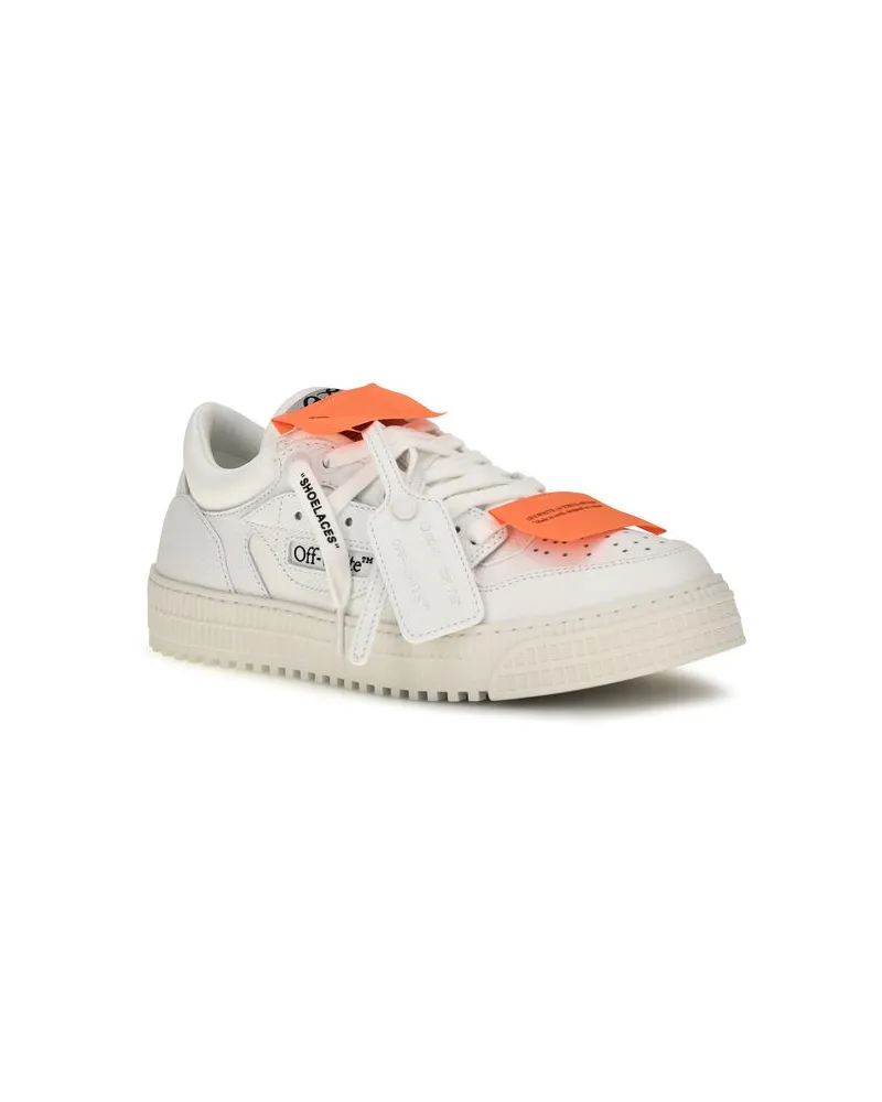 OFF-WHITE Men's White Calf Leather Bos Taurus Low Top Sneakers White