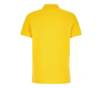 Logo-Embroidered Piqué Cotton Polo Shirt — Yellow