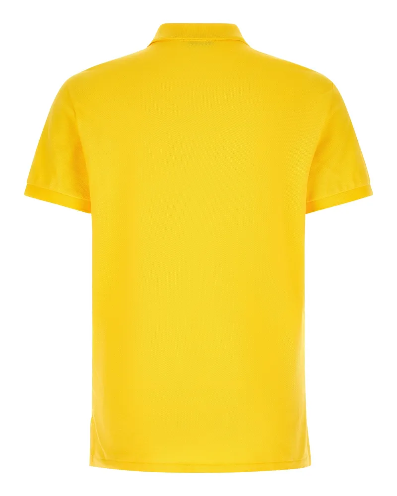 Ralph Lauren Logo-Embroidered Piqué Cotton Polo Shirt — Yellow Yellow