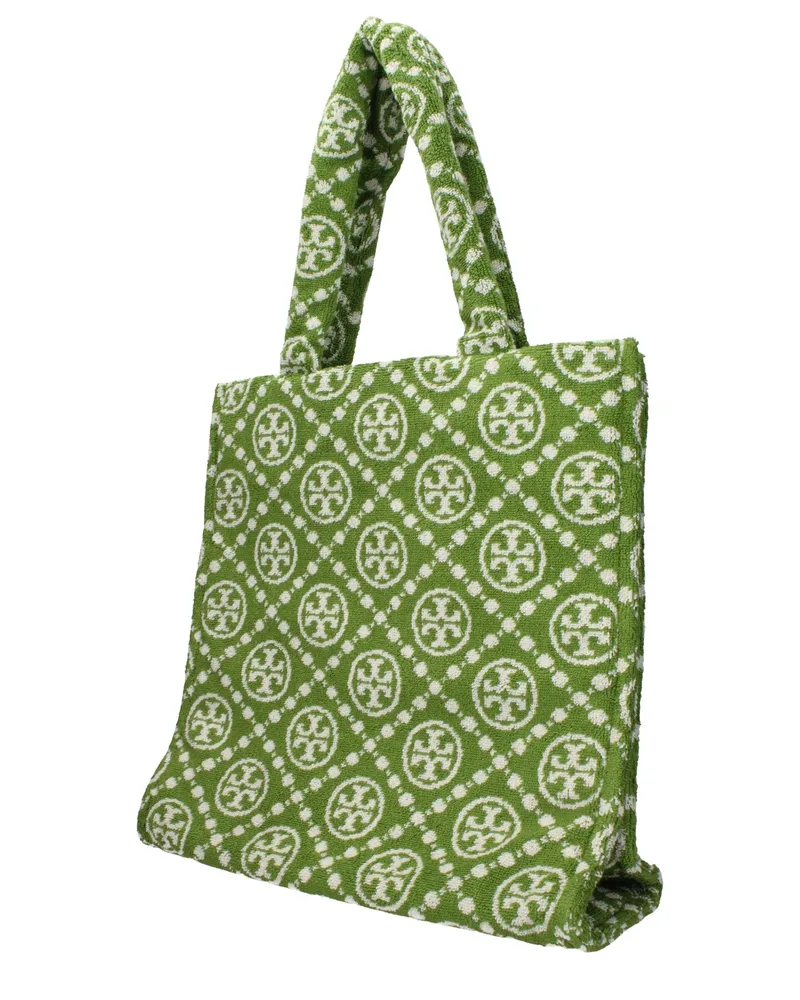 Tory Burch Women's Green Cotton-Like Shoulder Bag Green
