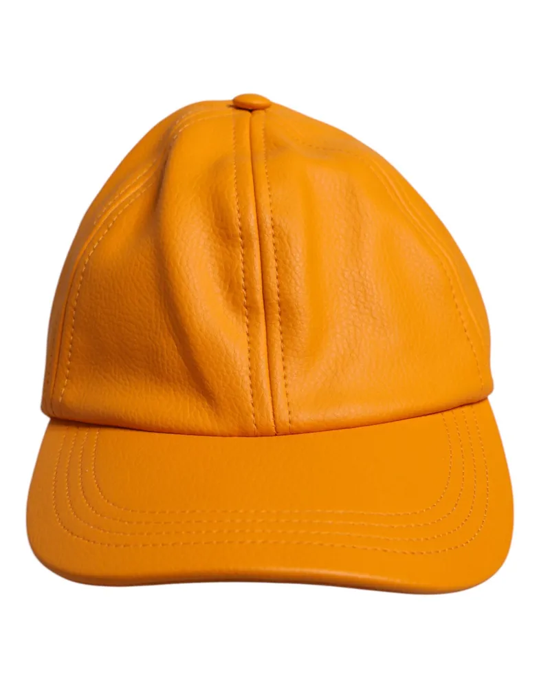 Dolce & Gabbana Men's Orange Cotton 6 Panels Baseball Cap Elastane Accessory Orange