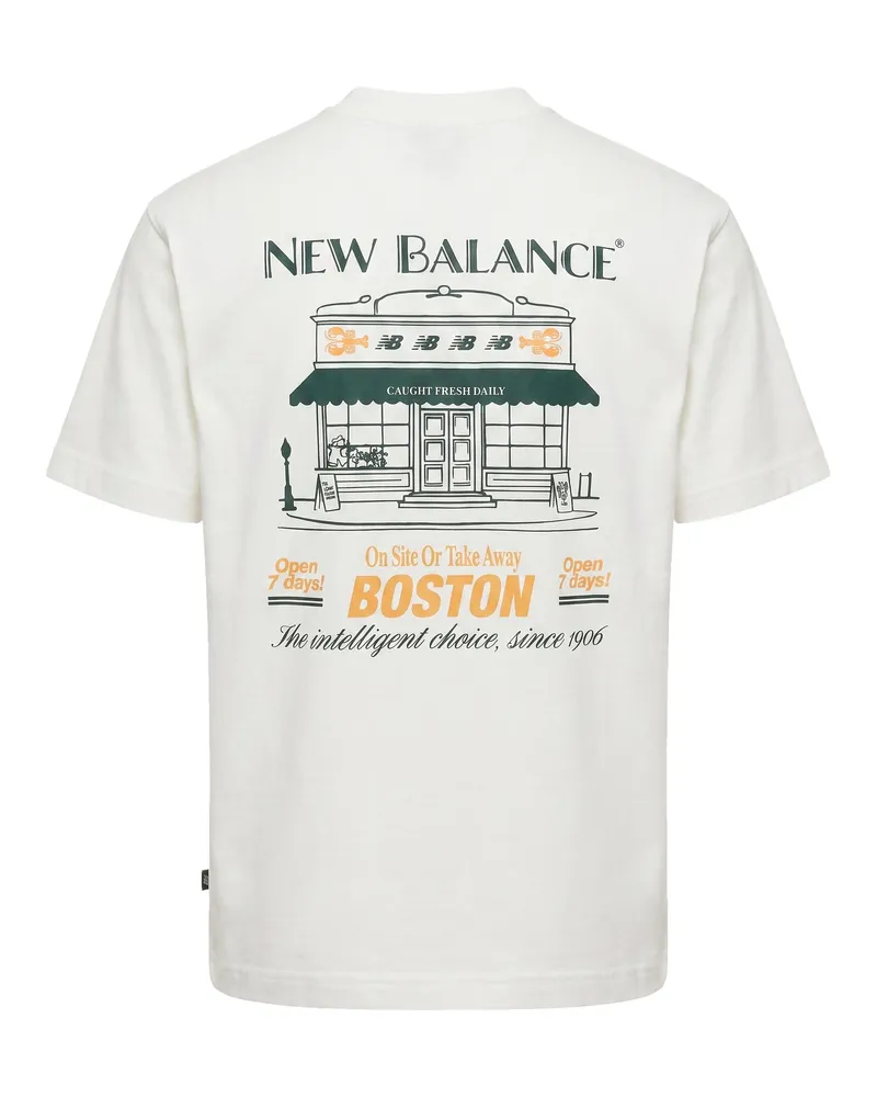 New Balance Grab A Bite Boston Graphic T-Shirt — White White