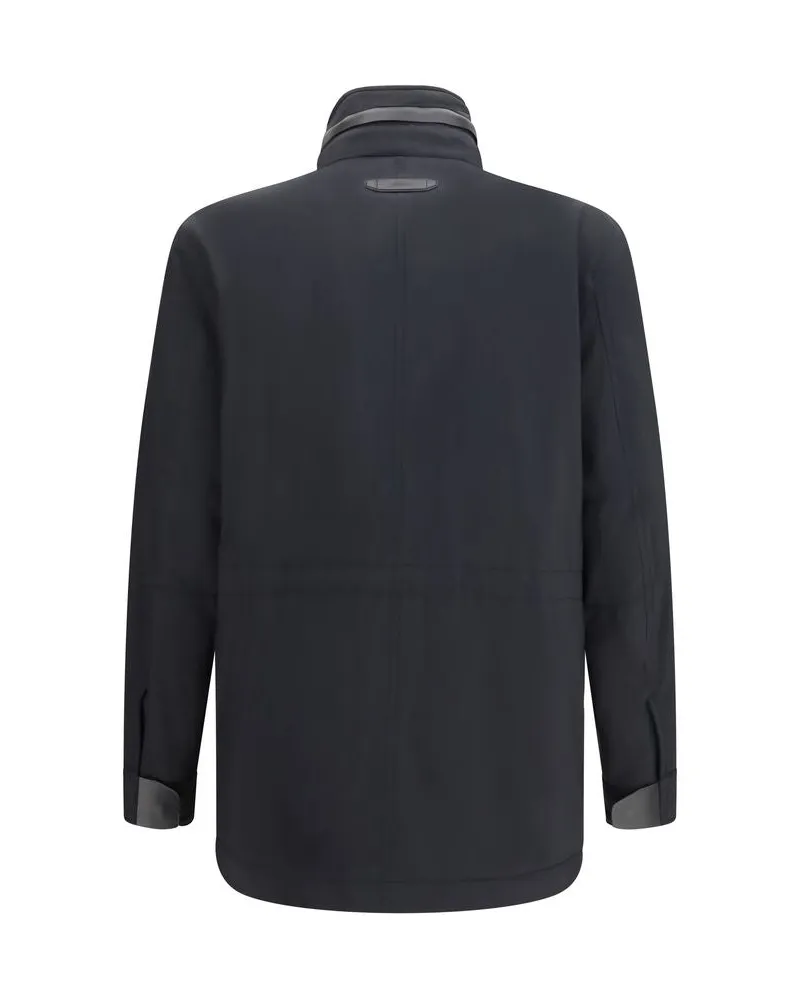 Brioni Men Blue Wool Oves Aries Full-Length Jacket Clothing Blue