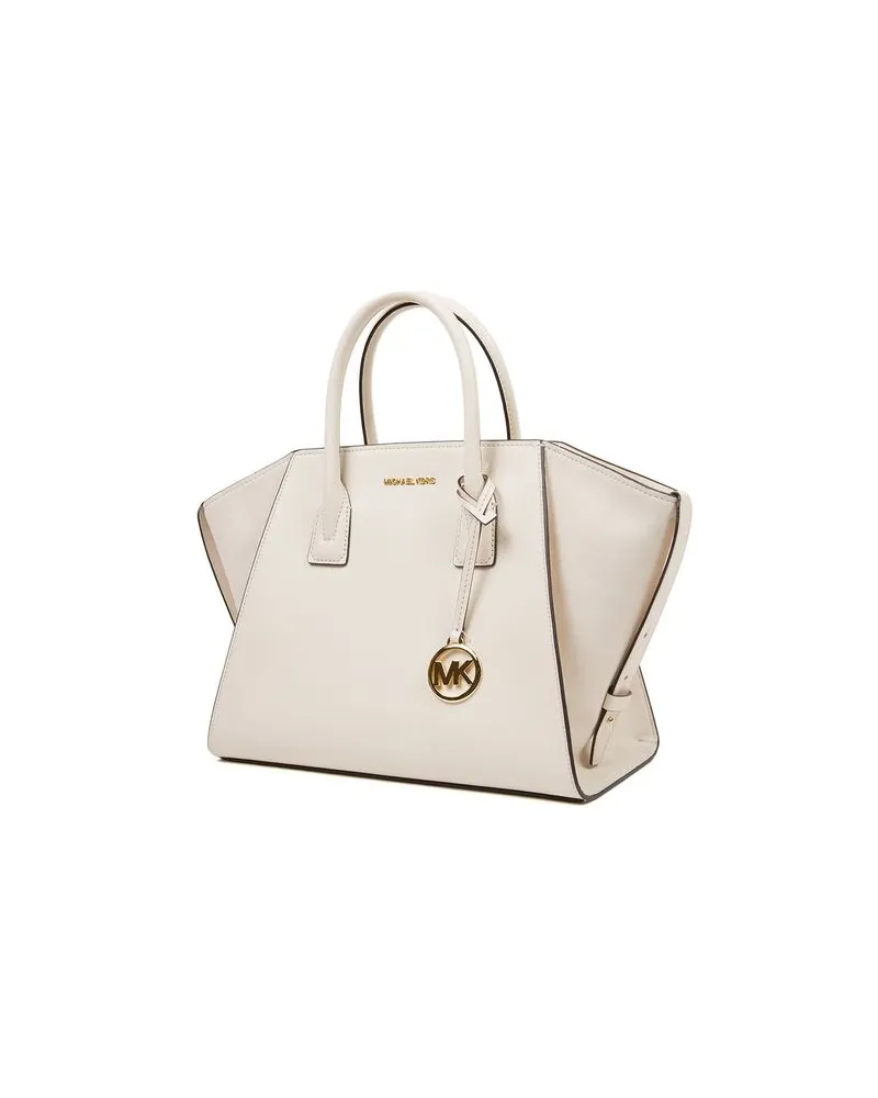 Michael Kors Leather Top Handle Bag — Beige Beige