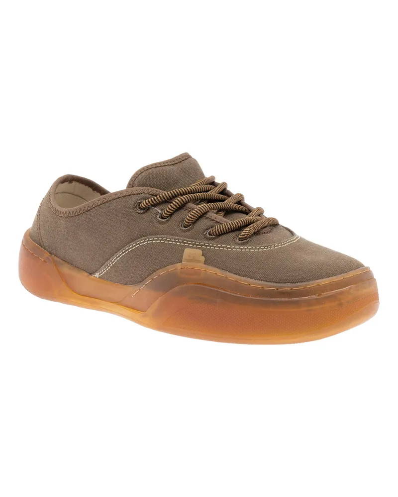ERL Men's Low Top Sneaker Skate Brown Cotton Trainers Brown