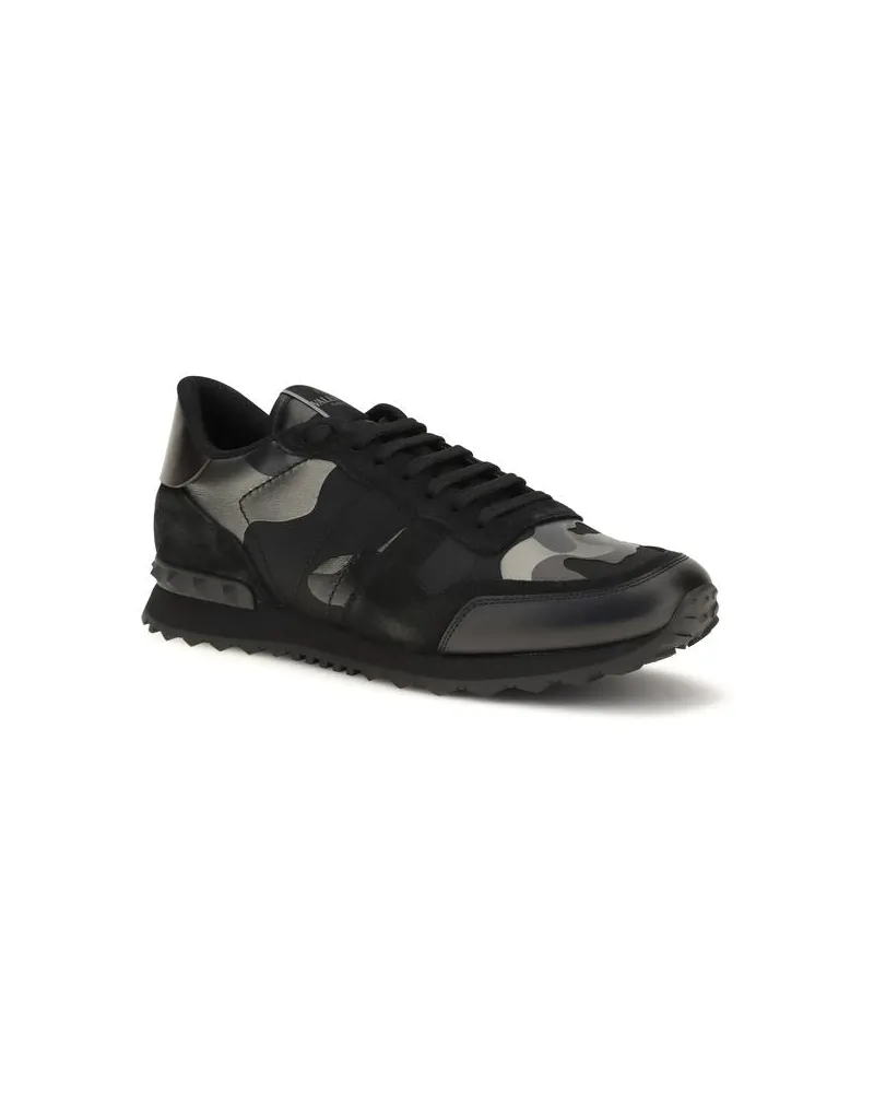 Valentino Garavani Men's Black Polyamide Athletic Sneakers Black