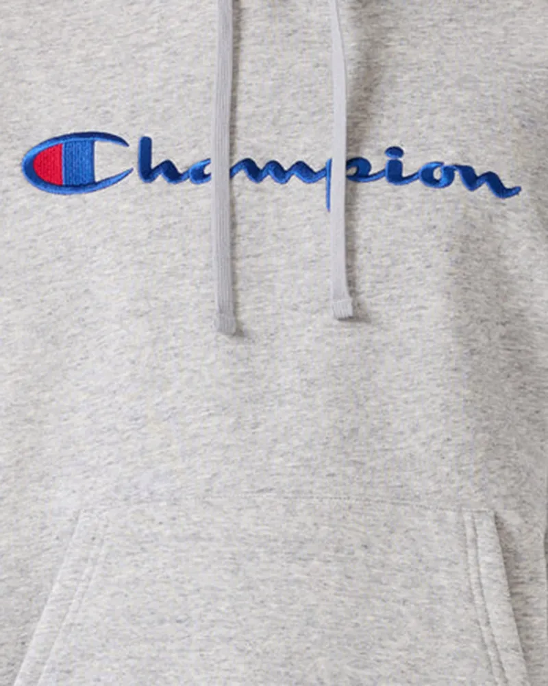 Champion Logo-Embroidered Fleece Sweatshirt — Gray Gray