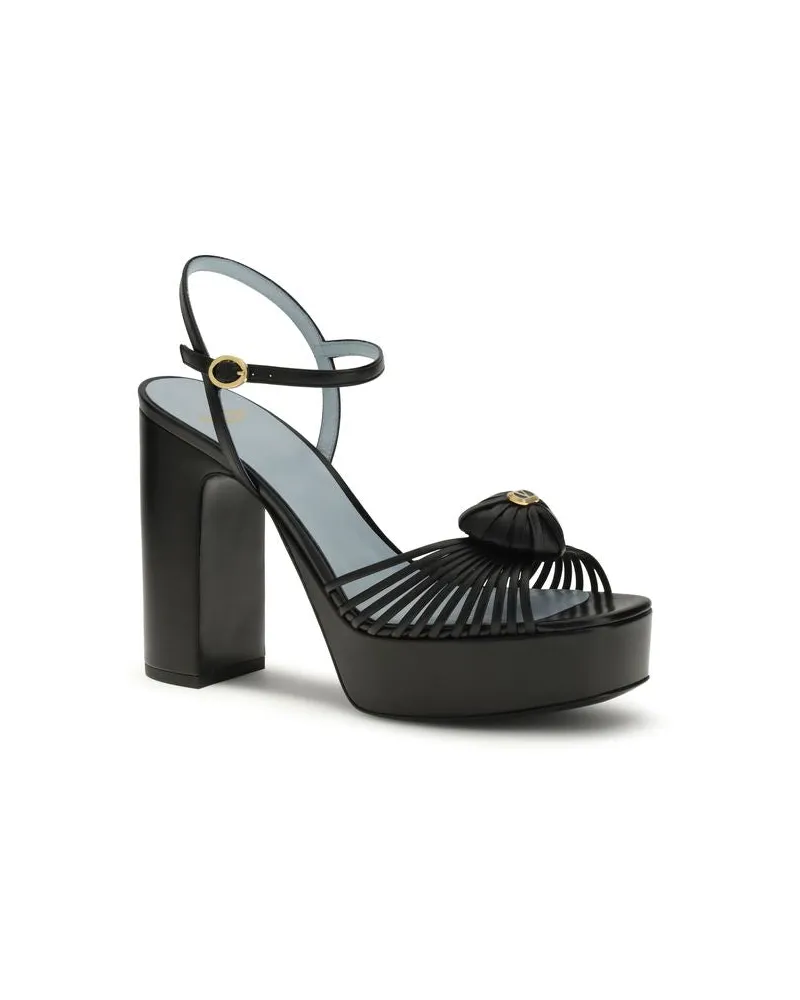 Valentino Garavani Women's Black Goatskin Platform Sandals Black