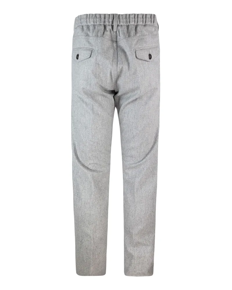 Eleventy Men's Jogger Trousers Light Grey Melange Wool Cashmere Elastane Gray
