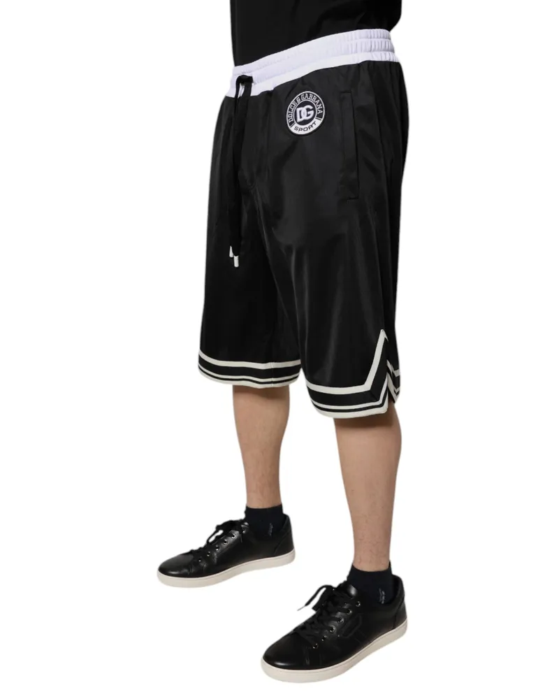 Dolce & Gabbana Logo-Embroidered Sweatshorts Bermuda Shorts — Black Black