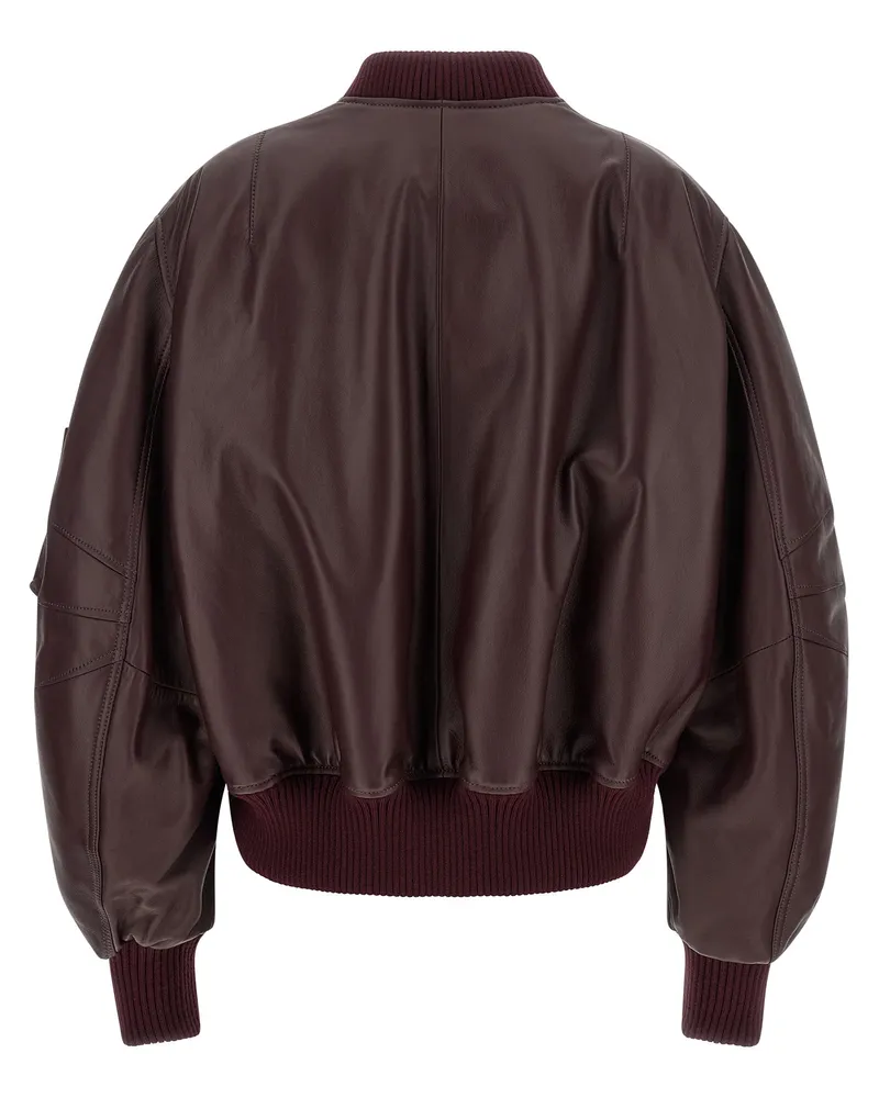 ATTICO Women's Bordeaux Lamb Leather Jacket Clothing Purple
