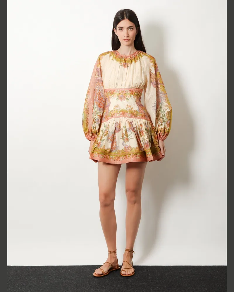 Zimmermann Women's Mini Dress Indra Cotton-Silk Beige Beige