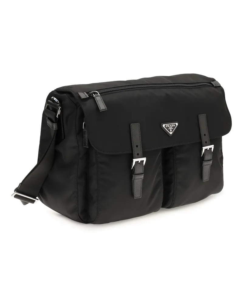 Prada Men's Shoulder Bag Re-Nylon Black Polyamide Backpacks Black