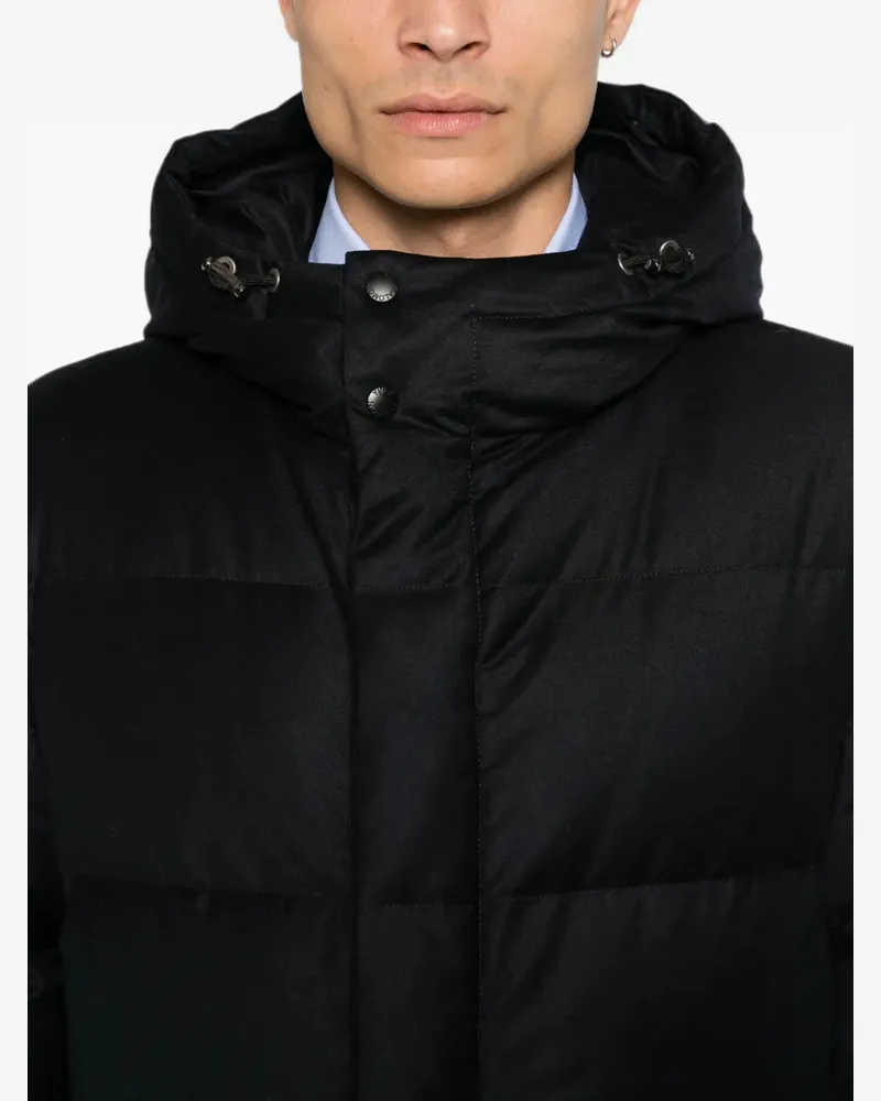 Yves Salomon Women's Quilted Hooded Coat Aw23 M Black