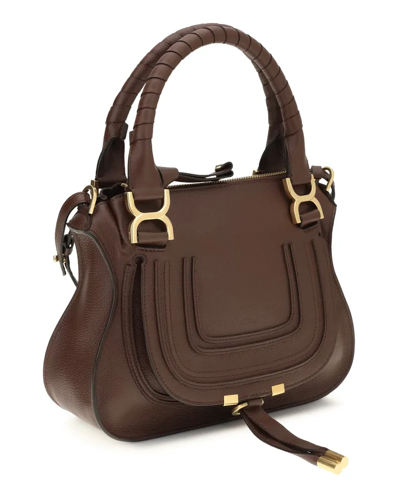 Chloé Women's Marcie Handbag Crafty Brown Calf Leather Bos Taurus Handbags Hand Bags Brown