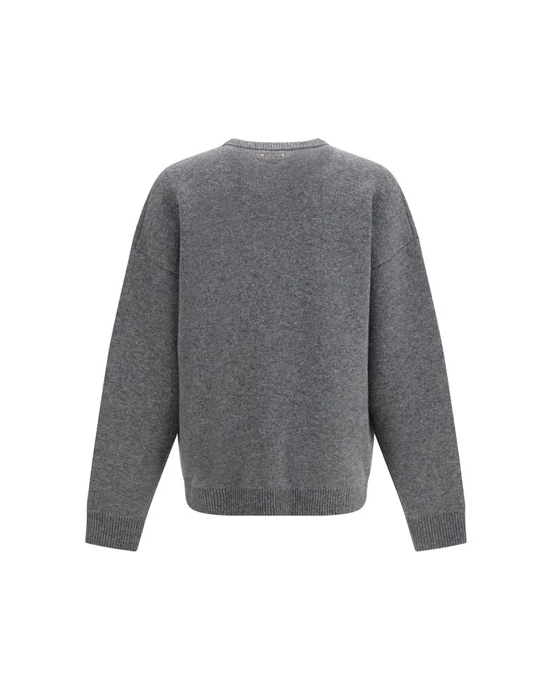 Balenciaga Merino Wool Crewneck Sweatshirt — Gray Gray