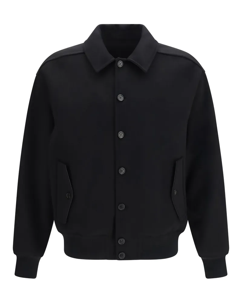 Ferragamo Men's Jacket Wool And Cashmere Black Black