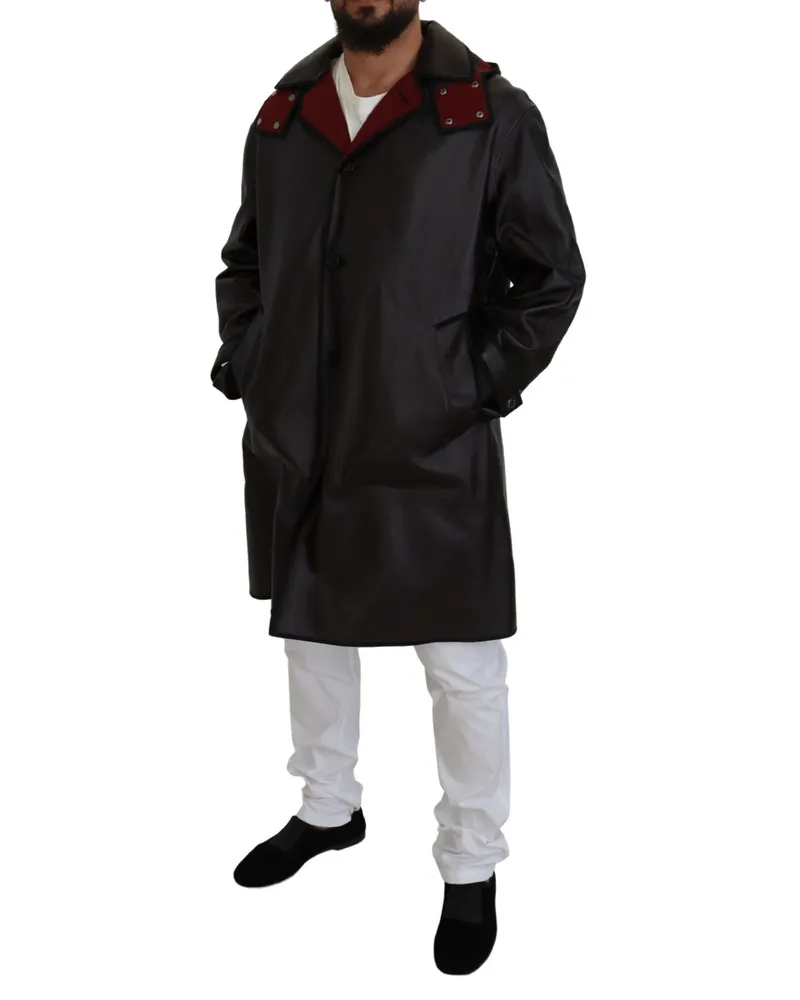 Dolce & Gabbana Men's Black Trench Hooded Parka Cotton Jacket Clothing Black
