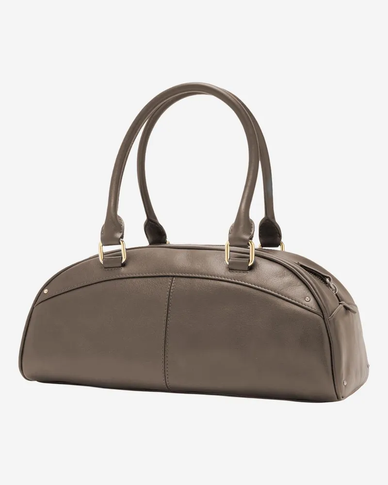 Chloé Leather Bowling Shoulder Bag — Taupe Taupe