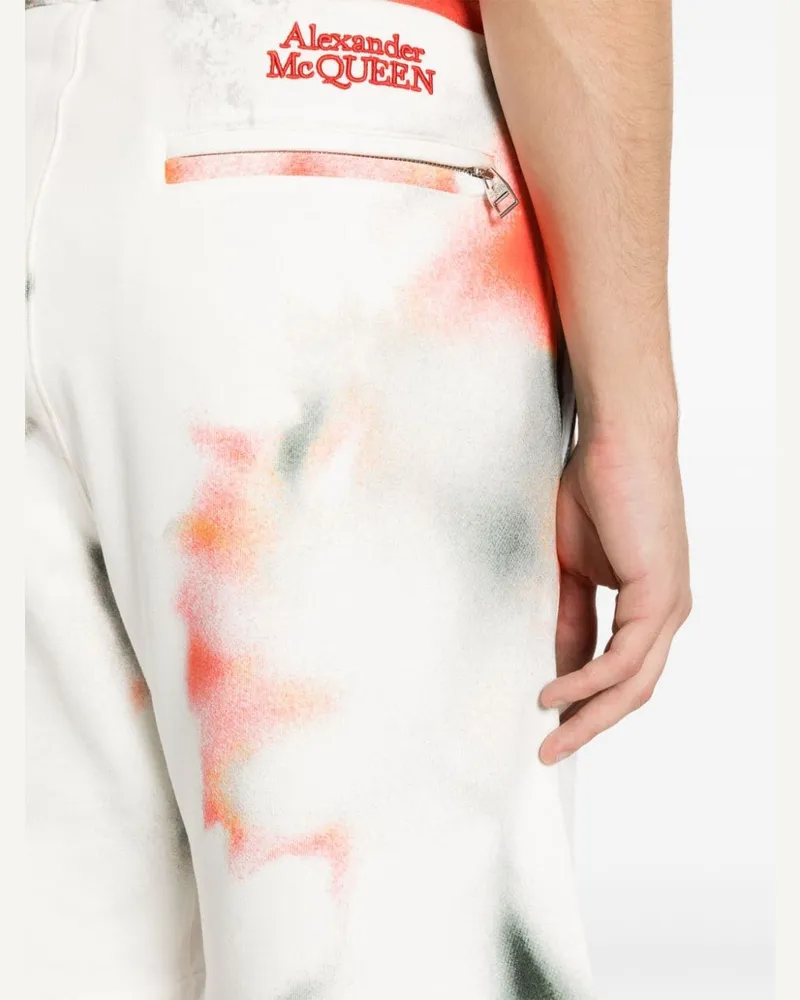 Alexander McQueen Tie-Dye Cotton Bermuda Shorts — white White