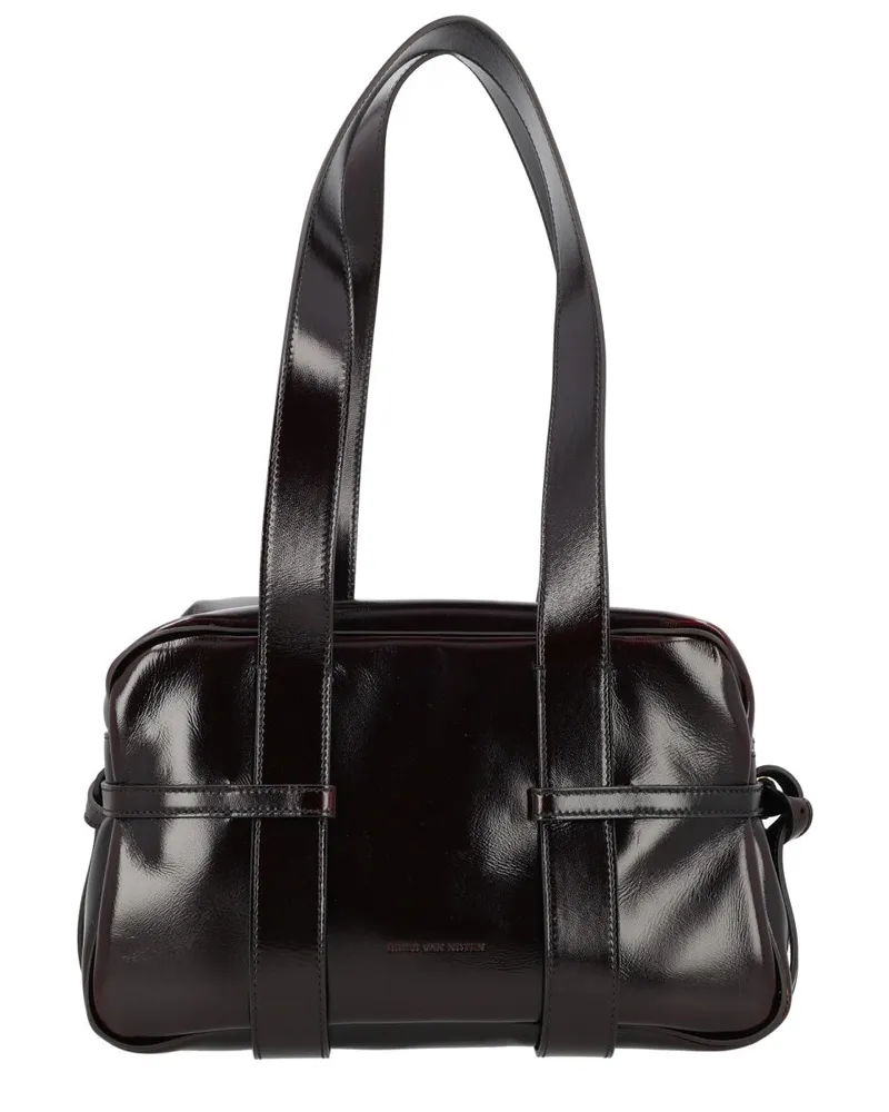 Dries van Noten Leather and Cotton Blend Shoulder Bag — Brown Brown
