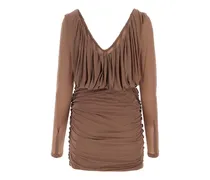 Women's Ruched Jersey Dress Beige Cupro