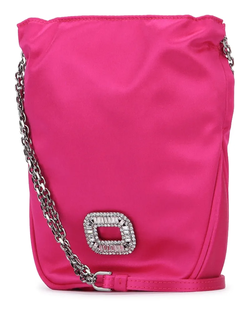 Roger Vivier Women's Pilgrim Pocket Nano Mini Bag Pink Satin Pink