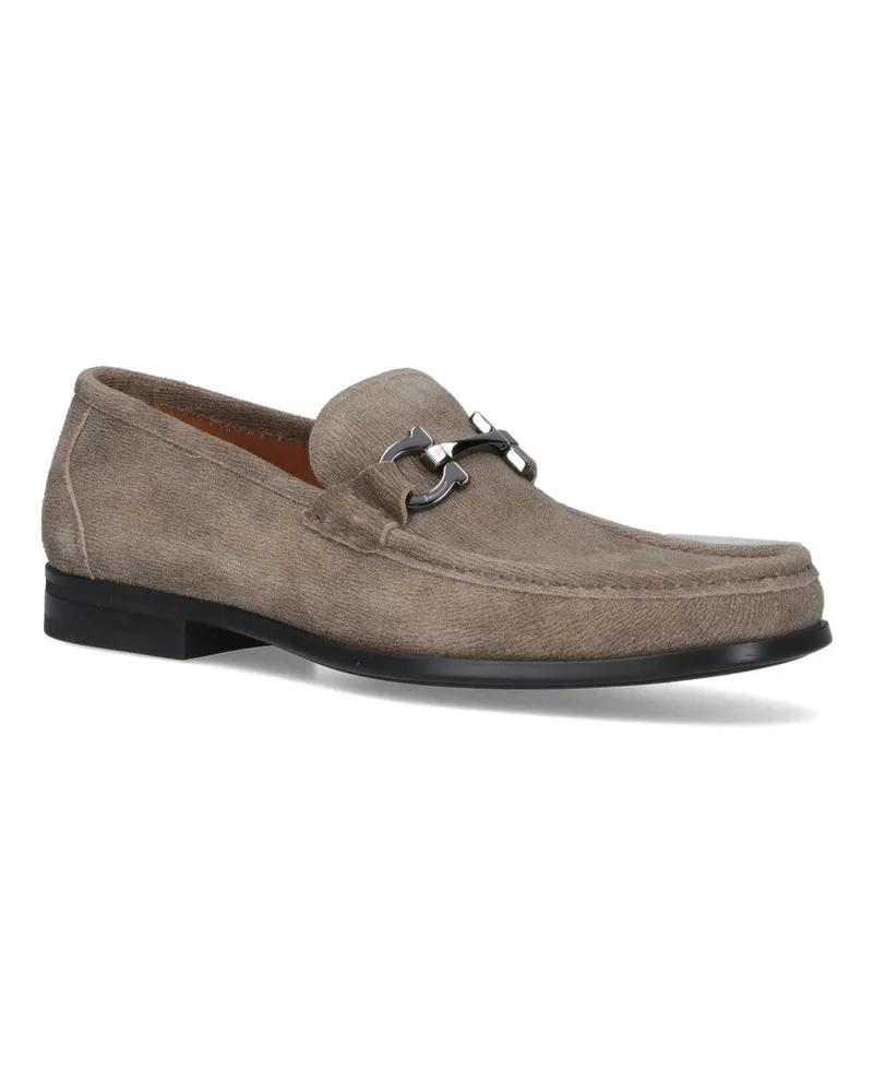 Ferragamo Men's Flat Shoes Beige Upper: Split Calf Leather Beige