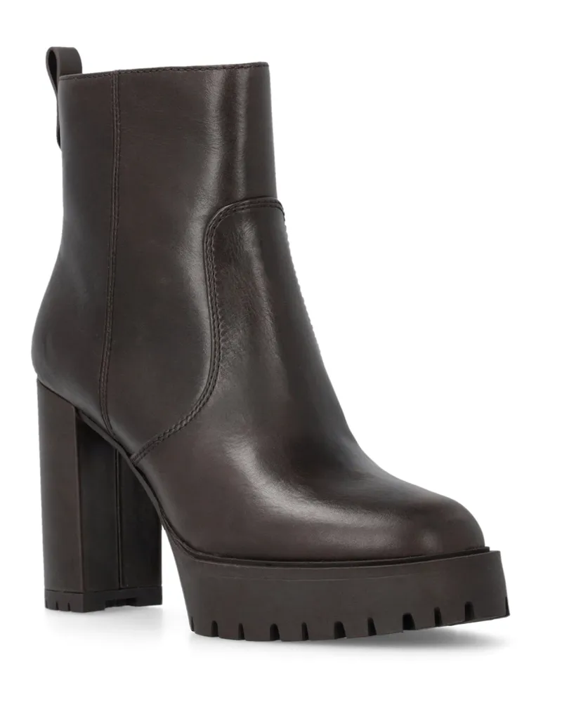 Pinko Women's Ankle Boots Dark Brown Leather Brown