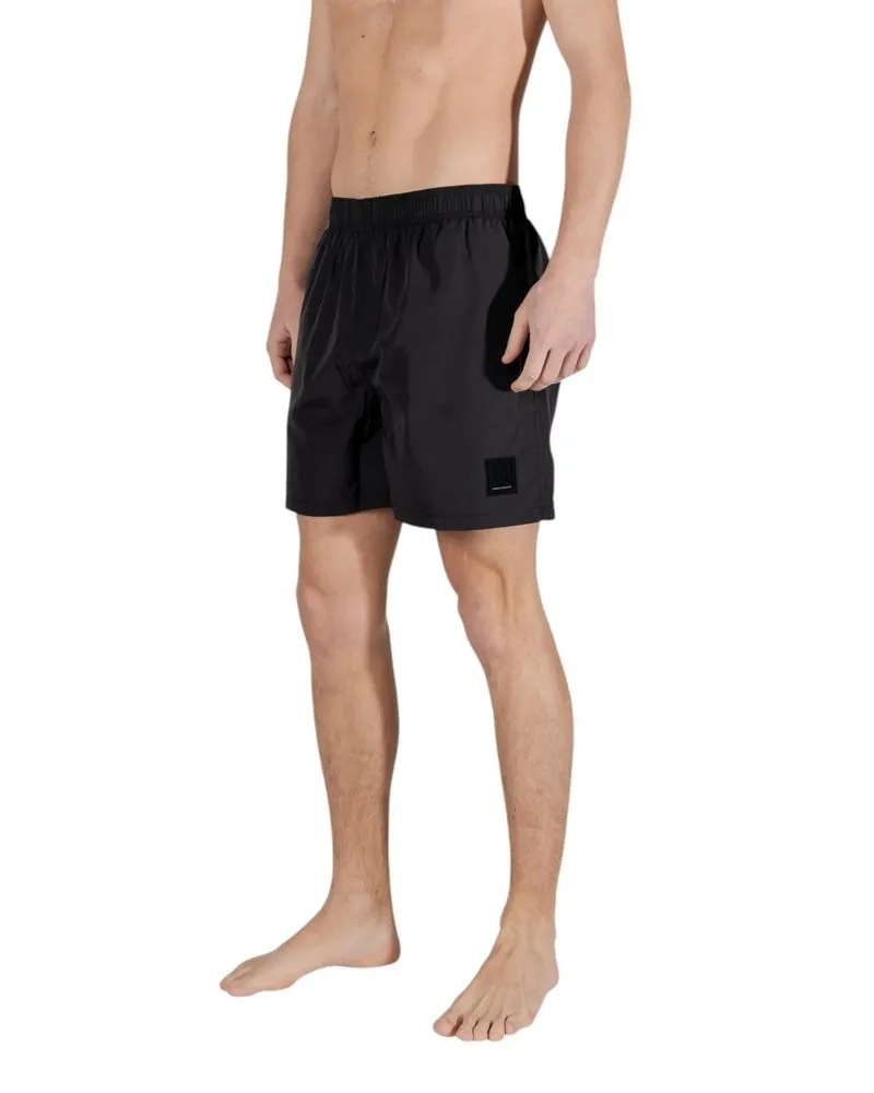 Armani Exchange Quick-Drying Polyester Swim Shorts — Black Black