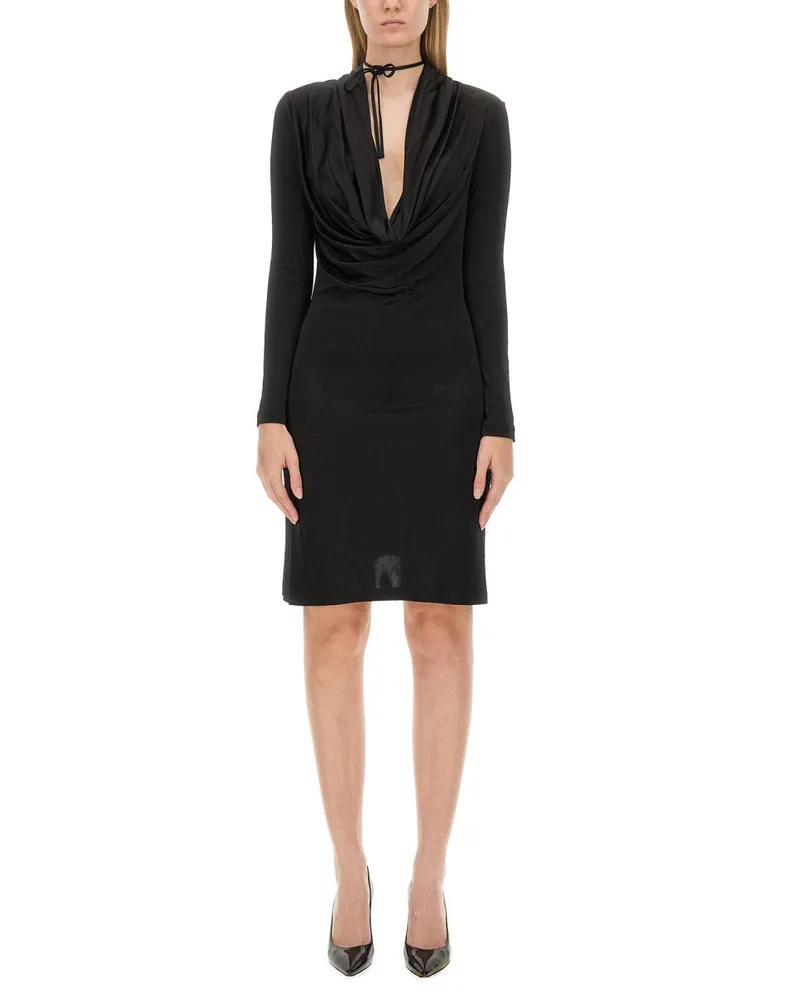 Helmut Lang Viscose Jersey Dress — Black Black