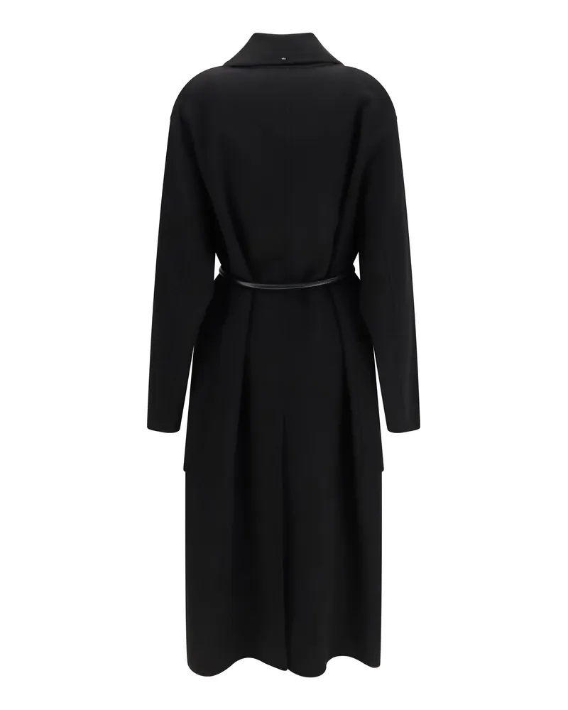 Max Mara Women's Zannata Oversized Wool Double Coat Nero Merino Ovis Aries 