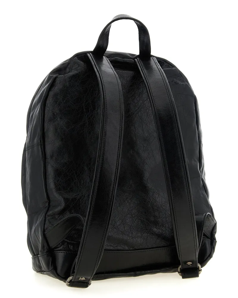 Giorgio Brato Crumpled Lambskin Backpack — Black Black