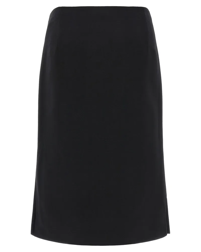 Fendi Wool-Silk Blend Pencil Skirt — black Black