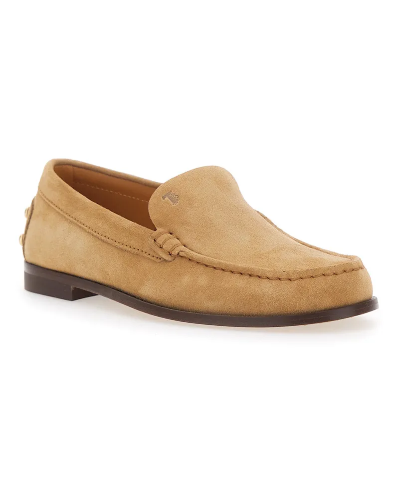 TOD'S Women's Loafers Beige Leather Calfskin Beige
