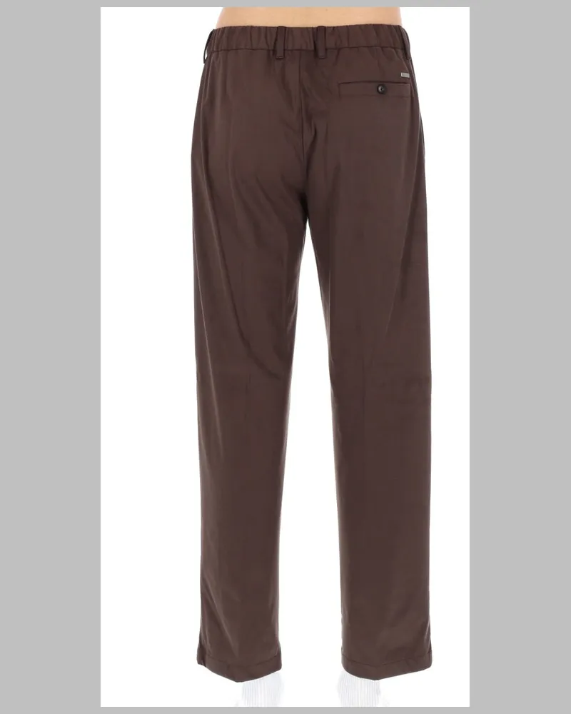 Herno Polyester-Elastane Resort Trousers — Brown 