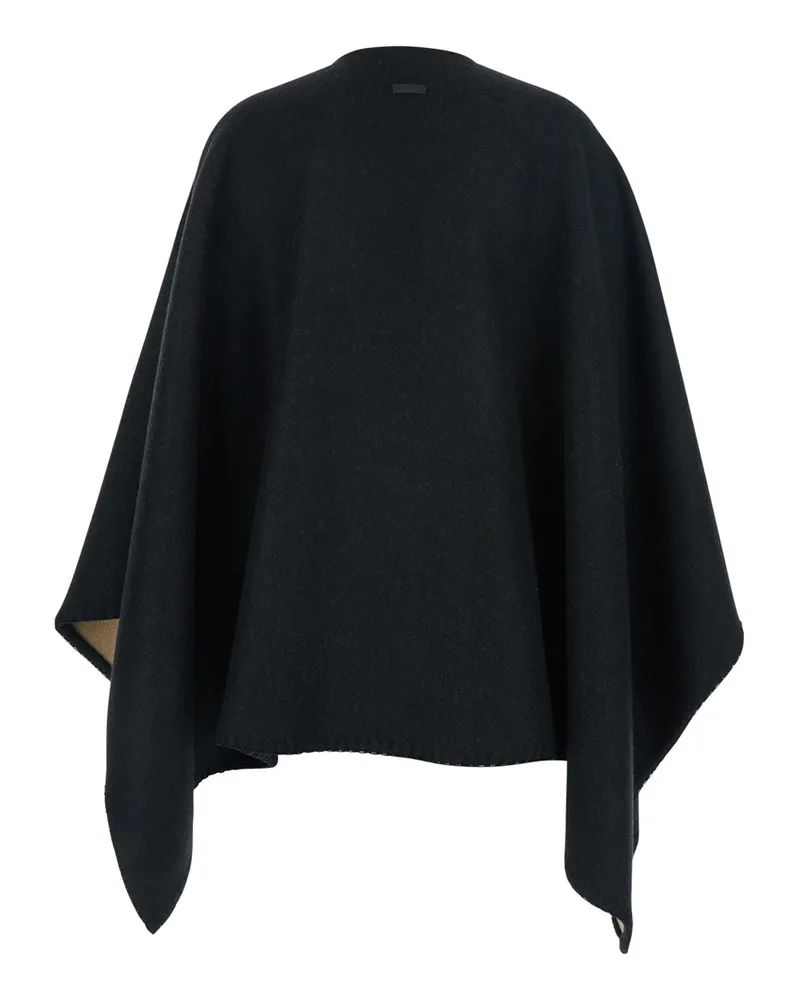 Ferragamo Women's Reversible Cape Nadir Black Cashmere-Wool Coat Black