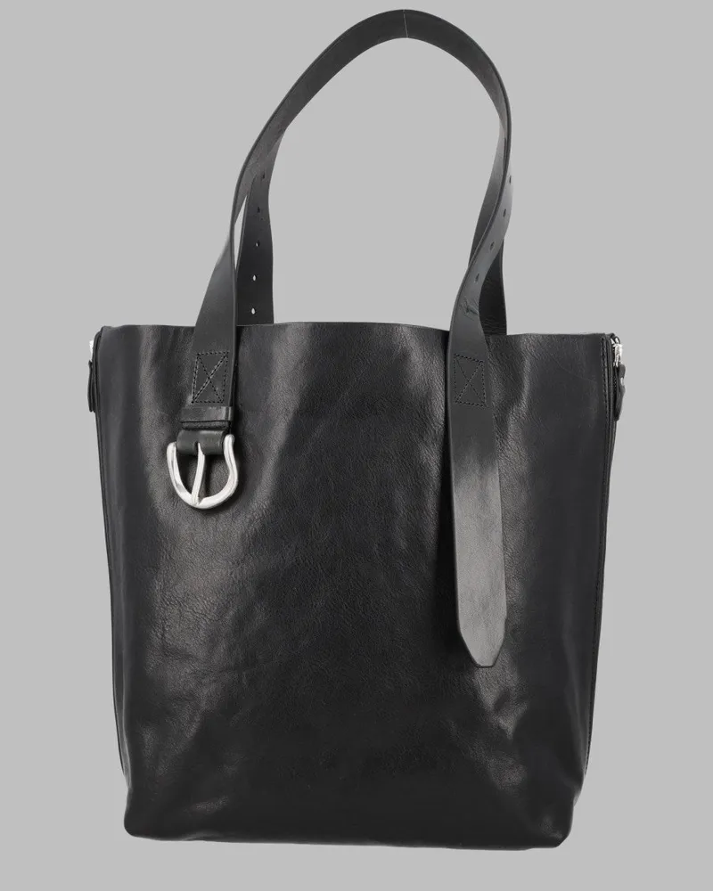 Our Legacy Throttle Leather Tote Bag — Black Black