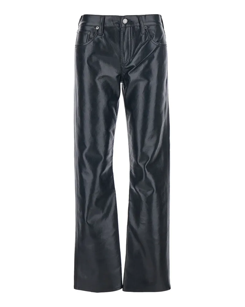AGOLDE Leather Blend Recycled Trousers — Black Black