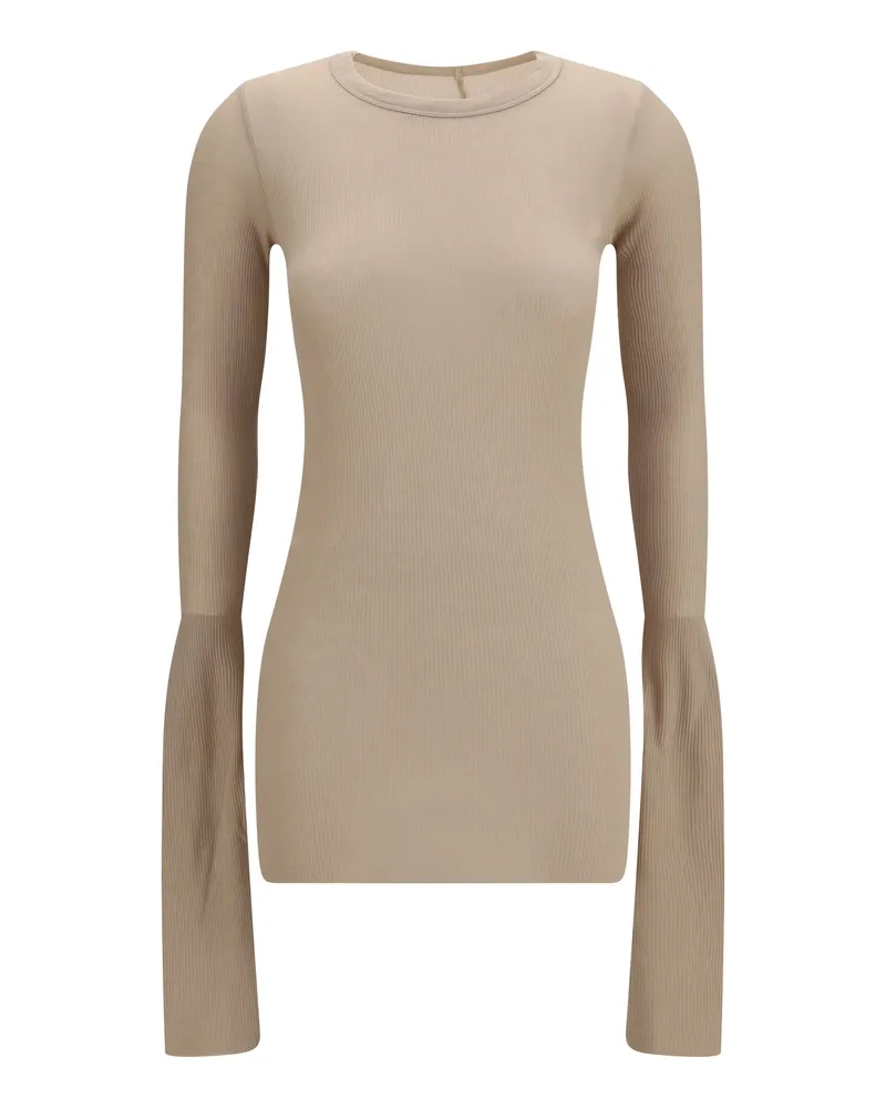 Rick Owens Women's Long-Sleeve Top, Flesh Viscose T-Shirts & Jerseys Beige
